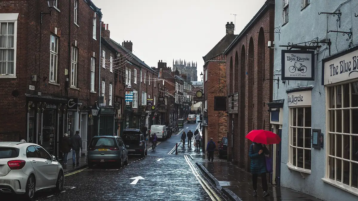 A street in Blackburn on a cloudy day